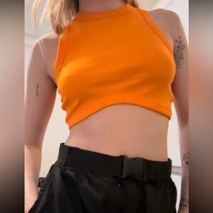 Orange crop top